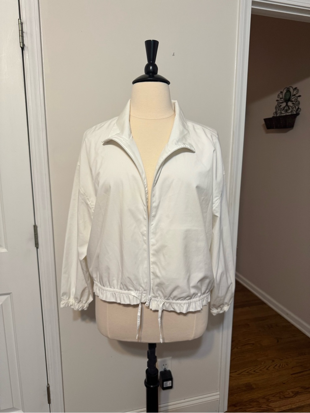 Old Navy White Zip-Front Bomber Jacket